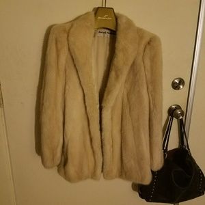 White custom made mink coat, all female pelts.